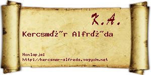 Kercsmár Alfréda névjegykártya